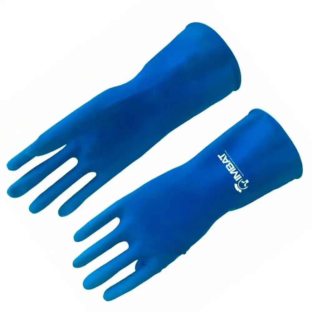 Luvas de borracha forrada azul T9 10 unidades Imbat — fotografia 5
