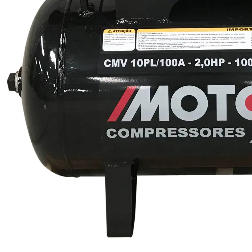 Compressor de ar 10 pés 2,0 HP 100 litros 2 pistões CMV-10PL|100A profissional MotoMil 220 V — fotografia 3