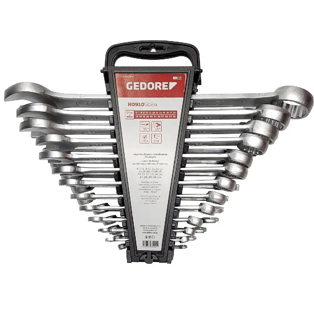 Jogo de Chave Combinada 6 a 32 mm 24 Peças GEDORE RED