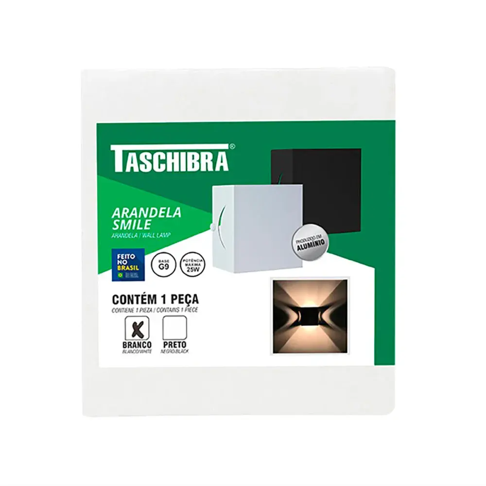 Luminária arandela smile branca 1XG9 25W 250V Taschibra — fotografia 3