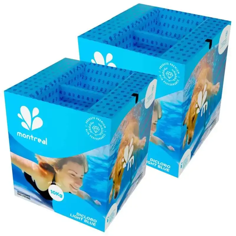 Cloro Granulado Dicloro de Sódio p/ Piscinas e Hidrotanques Light Blue 10 KG c/ 2 Unidades MONTREAL