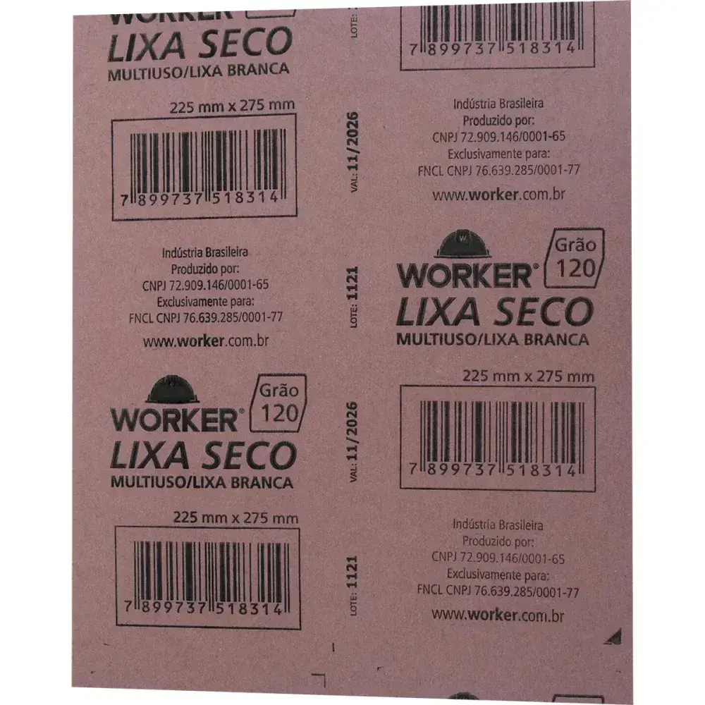 Lixa seco GR120 225MM x 275MM Worker — fotografia 3