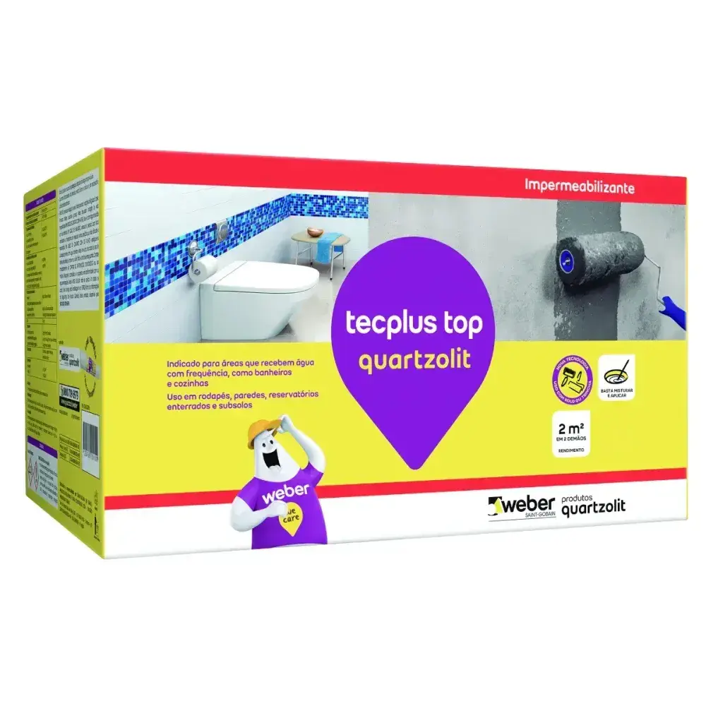 Impermeabilizante tecplus top cinza 18KG Quartzolit — fotografia 2