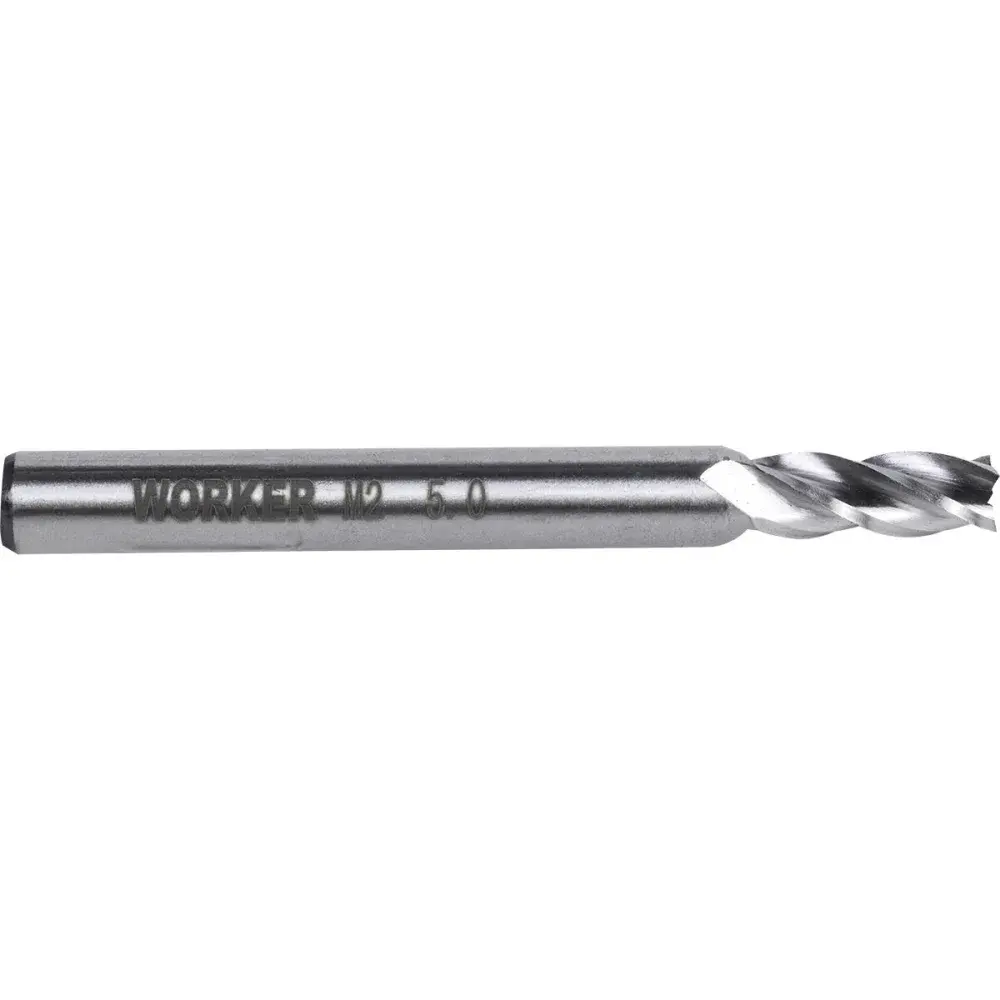 Fresa de topo reto aço rápido 5MM haste 6MM Worker