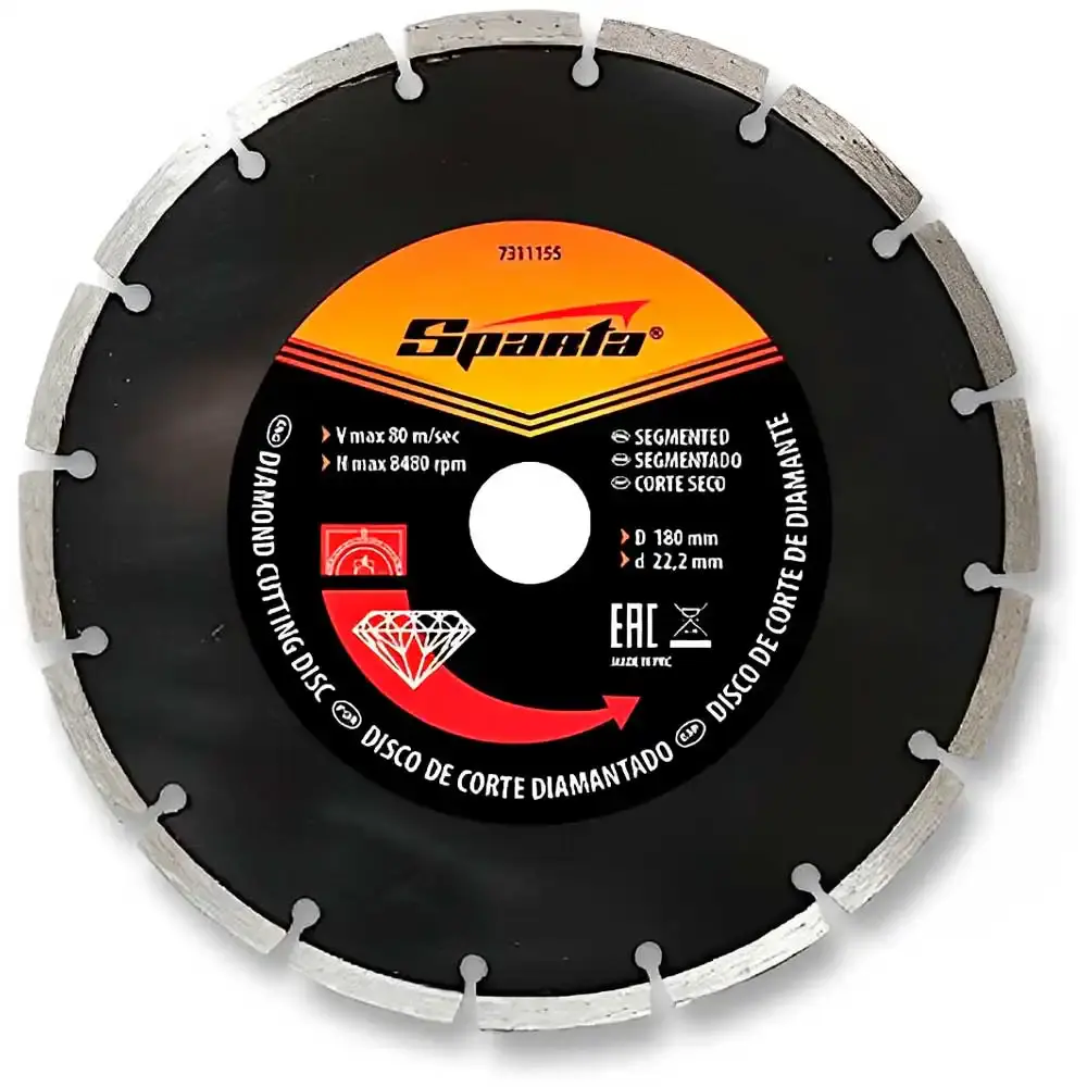 Disco de Corte Diamantado Segmentado 180 x 22.2mm 7311155 SPARTA