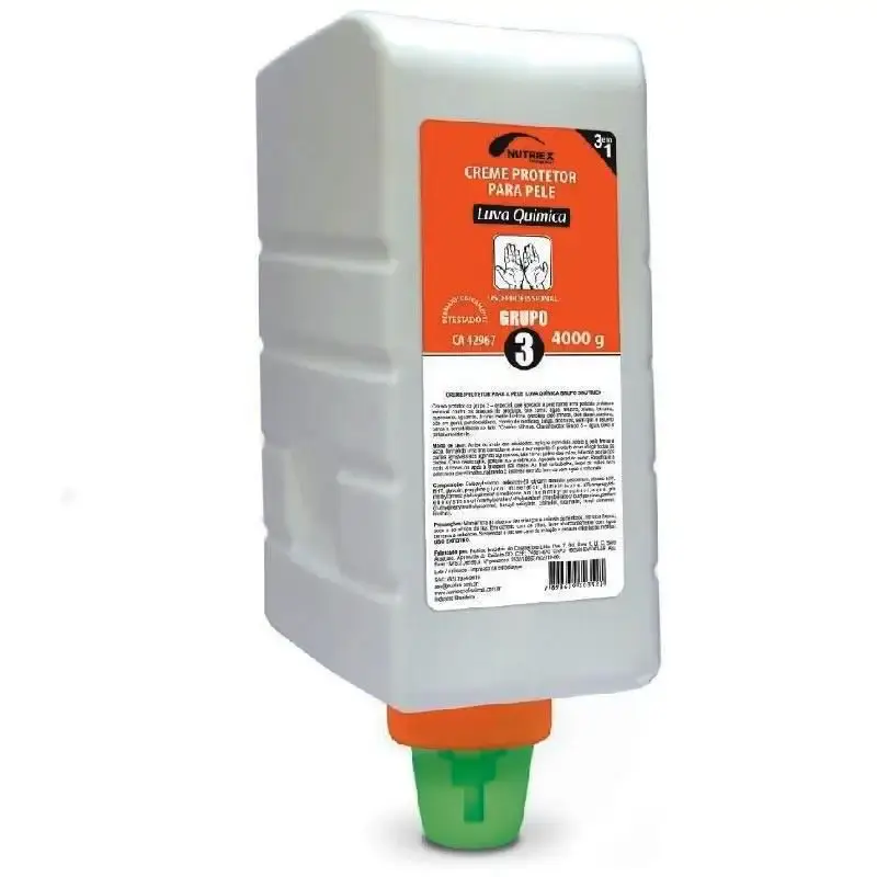 Creme protetor para mãos - luva química - grupo 3 (Água - óleos - pintura) 4.0 KG Nutriex — fotografia 2