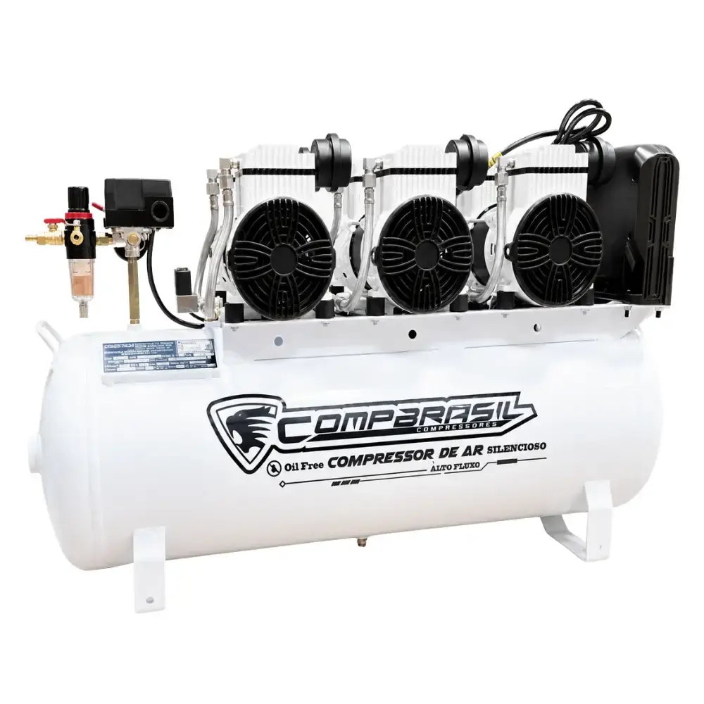 Compressor de ar 21 pés 6HP 65 litros smart control isento de óleo 220V Compbrasil 220 V