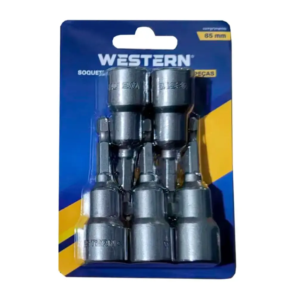 Jogo de soquetes magnéticos 13MM 65MM W-112 5 peças Western — fotografia 4
