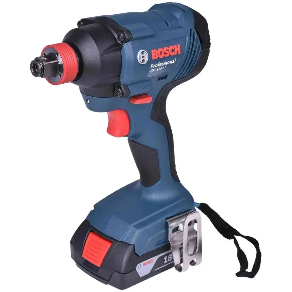 Conjunto chave de impacto GDX180L + parafusadeira/furadeira GSB180LI Bosch — fotografia 12