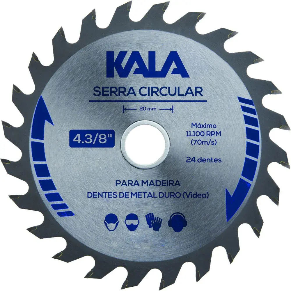 Serra circular vídea para madeira 4.3/8 110MM 24 dentes da Kala — fotografia de referência