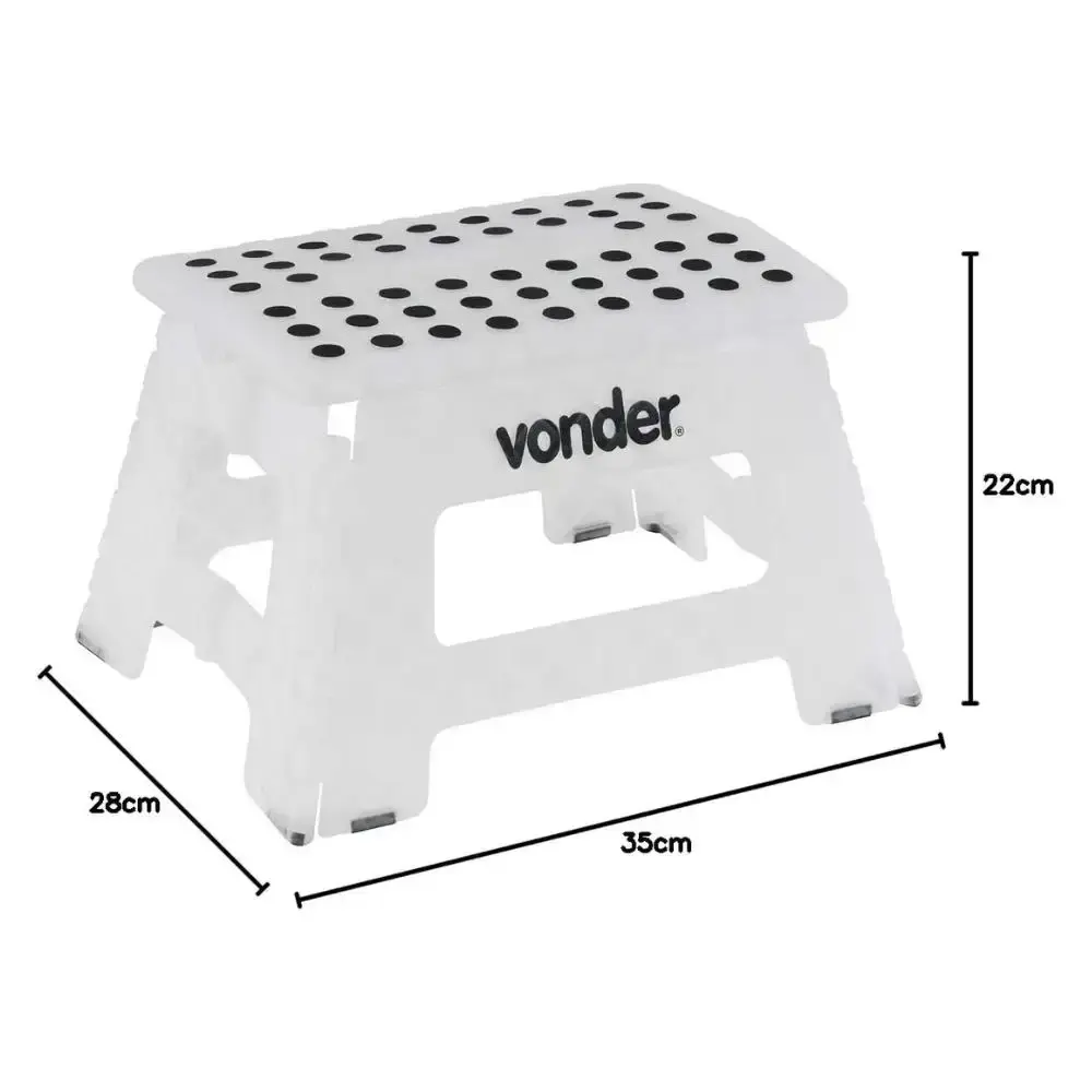 Banqueta plástica multiuso dobrável capacidade 150 KG Vonder — fotografia 3