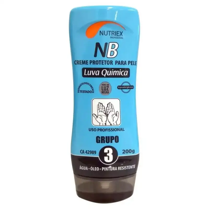 Luva química NB grupo 3 contra bactérias e micro-organismos visível luz negra Nutriex