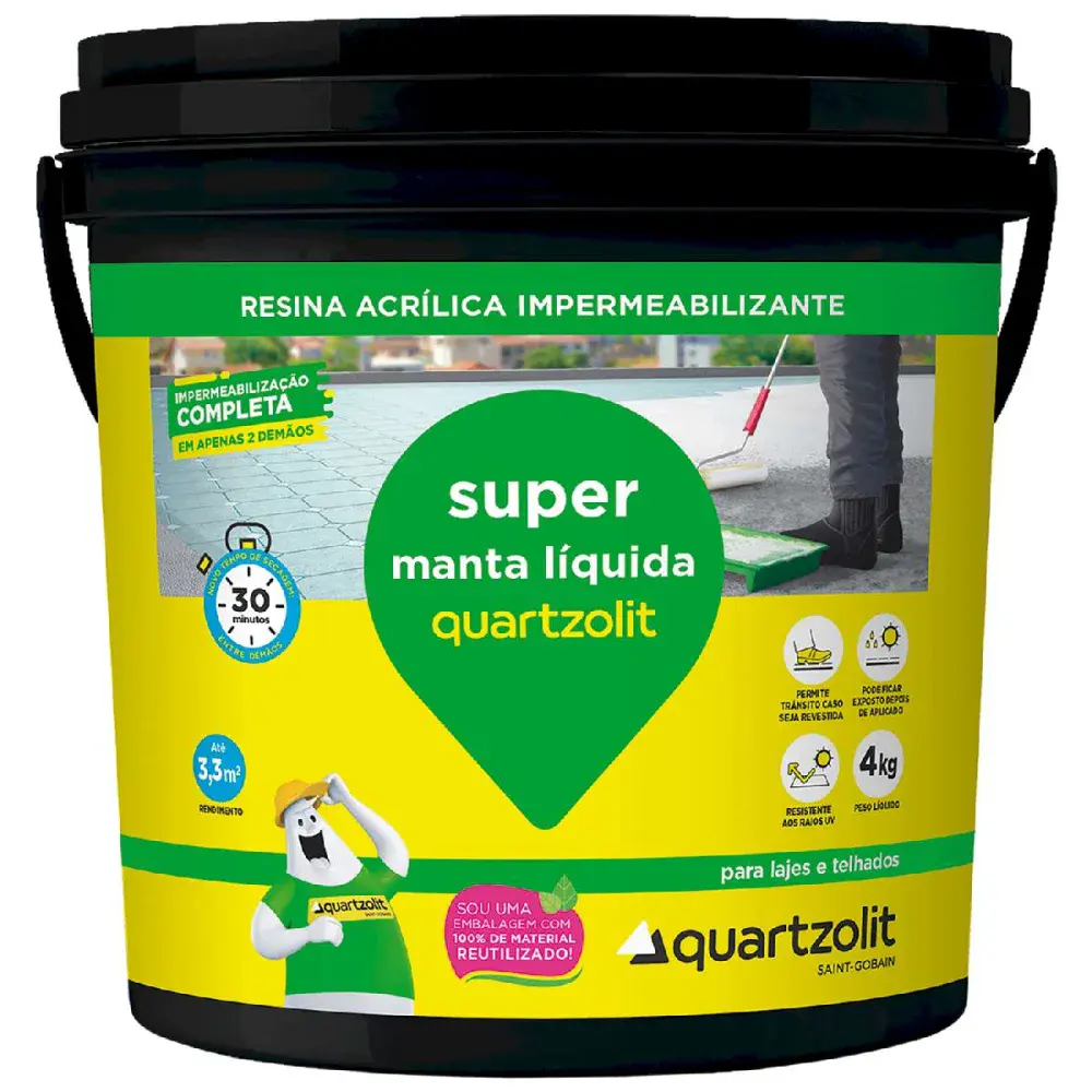 Super manta líquida 4KG branco Quartzolit