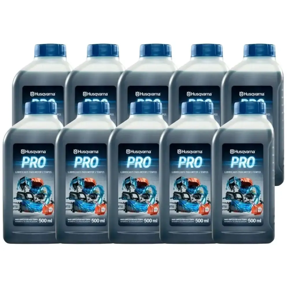 Óleo Lubrificante para motor 2 Tempos 500ml 10 Unidades PRO HUSQVARNA — fotografia de referência