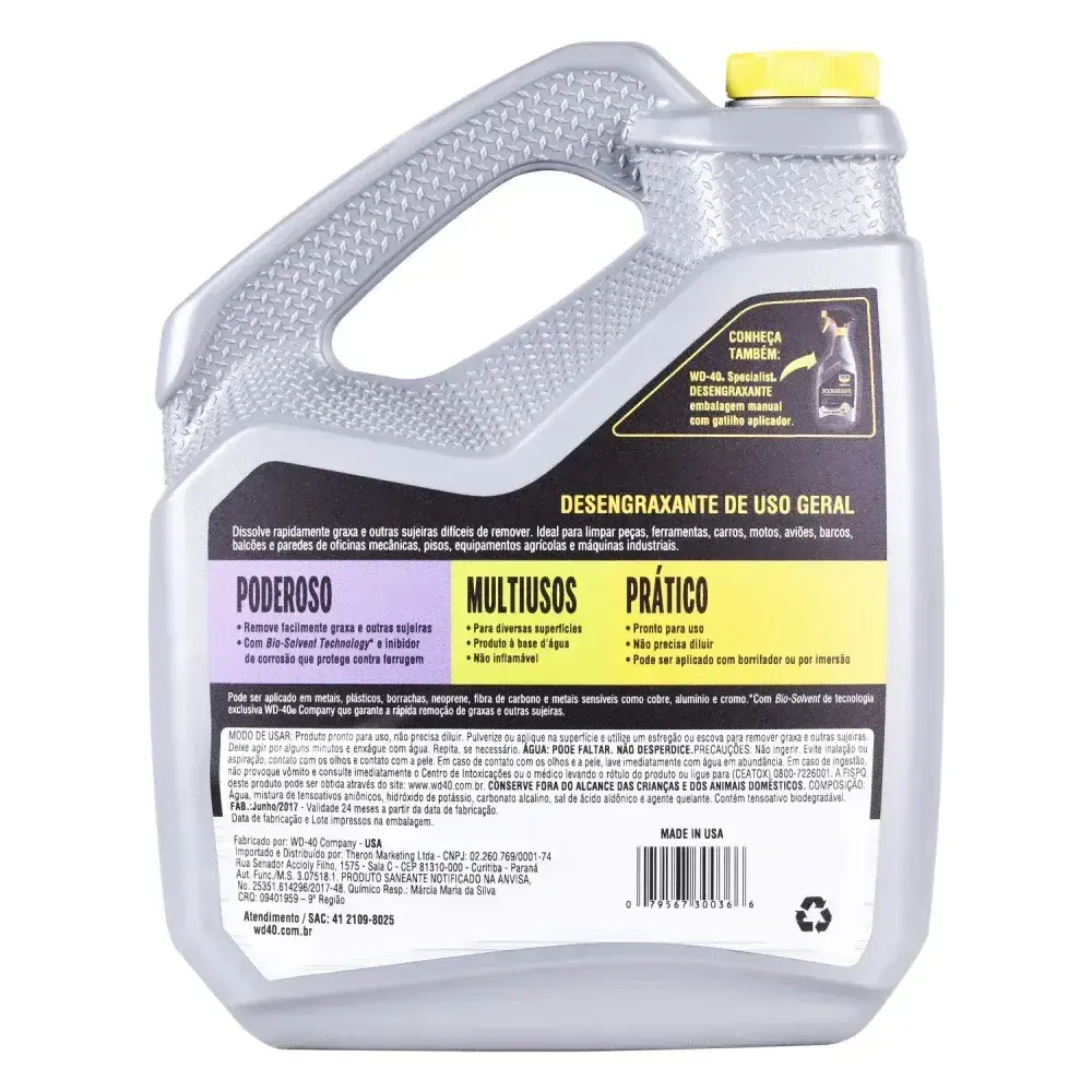 Desengraxante galão para limpeza pesada 3,7LTS Wd-40 — fotografia 8