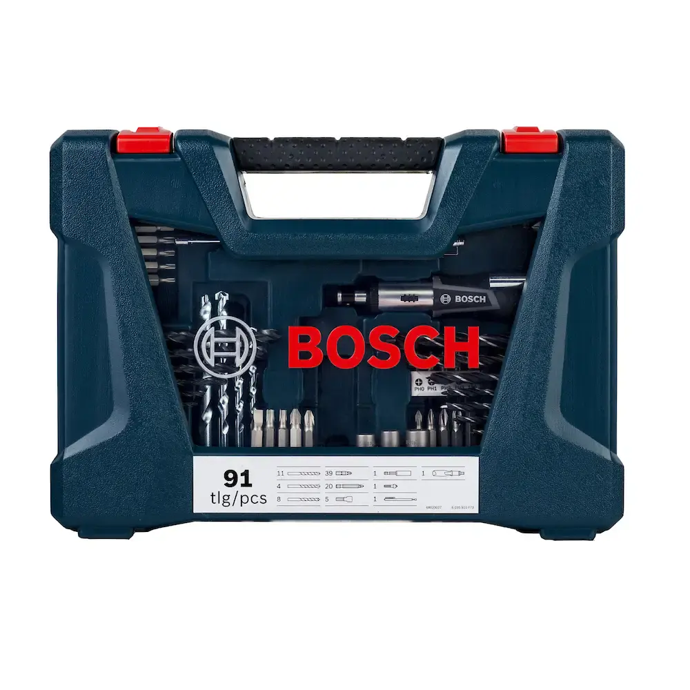 Kit de pontas, bits e brocas em titânio v-line estojo com 91 peças Bosch — fotografia 3