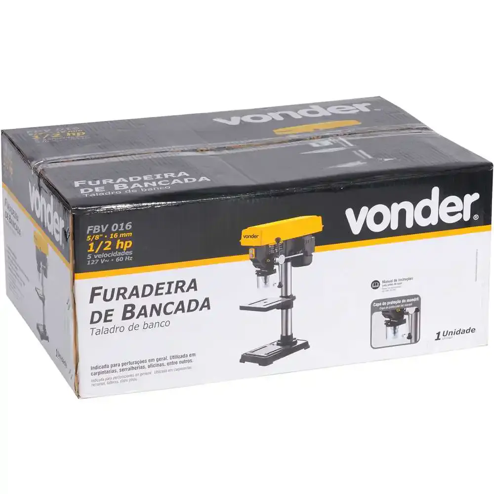 Furadeira de bancada 1/2 pol 1/3HP FBV013 Vonder 110 V — fotografia 5