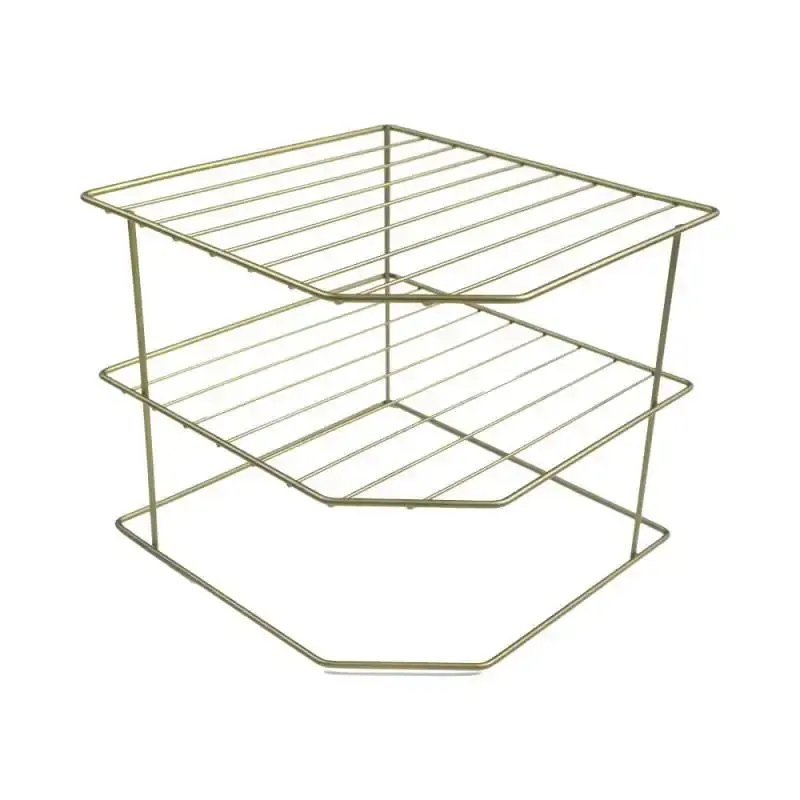 Organizador porta pratos horizontal viena 3 níveis em aço verde oliva 990844 BEL BEL FIX — fotografia 5