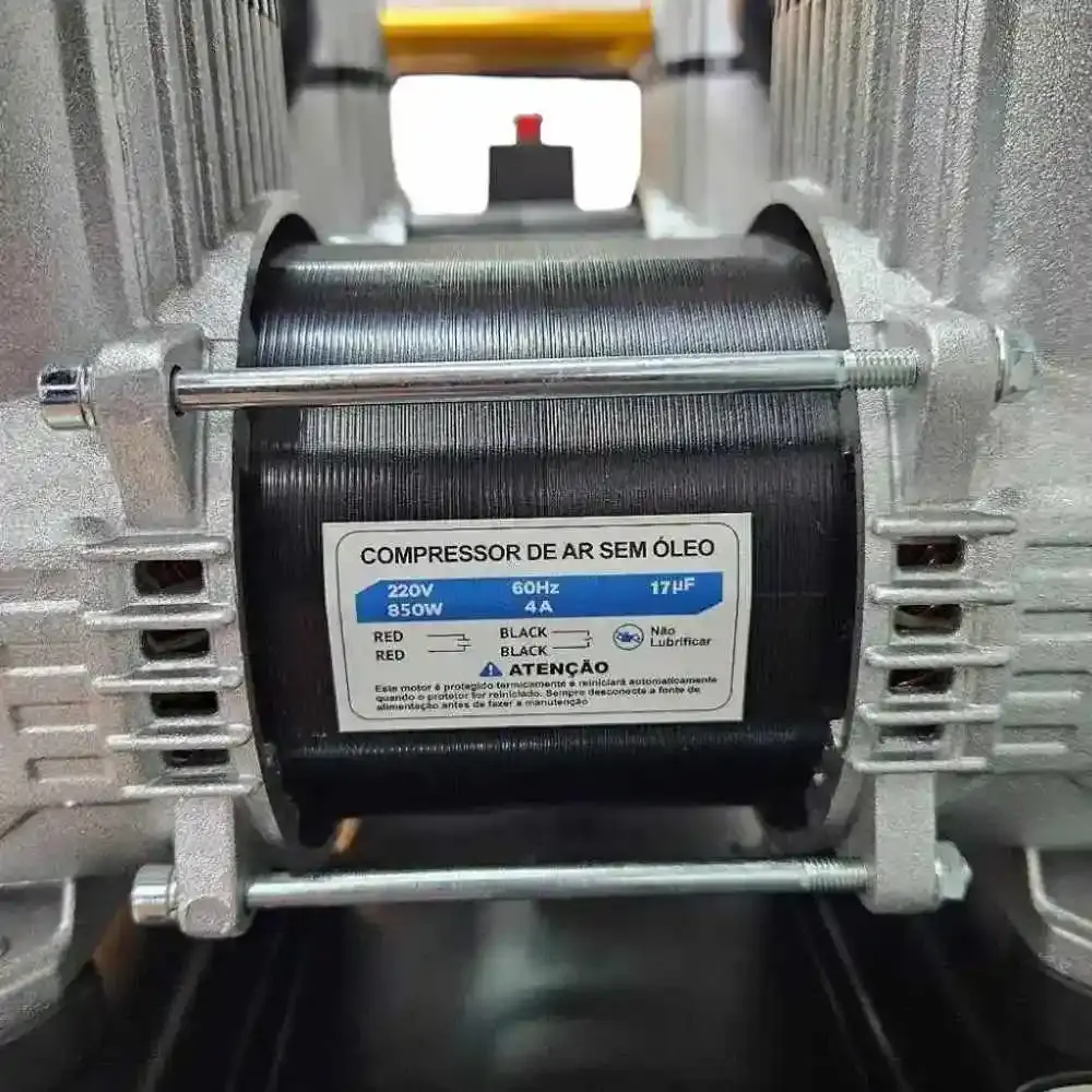 Compressor portátil 10 pés 1HP 50L sem óleo 1200*2-50L Compbrasil com kit 6 pçs ferrari — fotografia 5