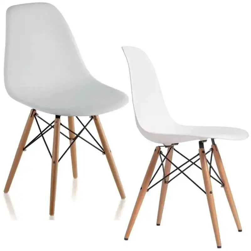 Cadeira charles eames wood branca F901000 eifel com 2 unidades Garden life