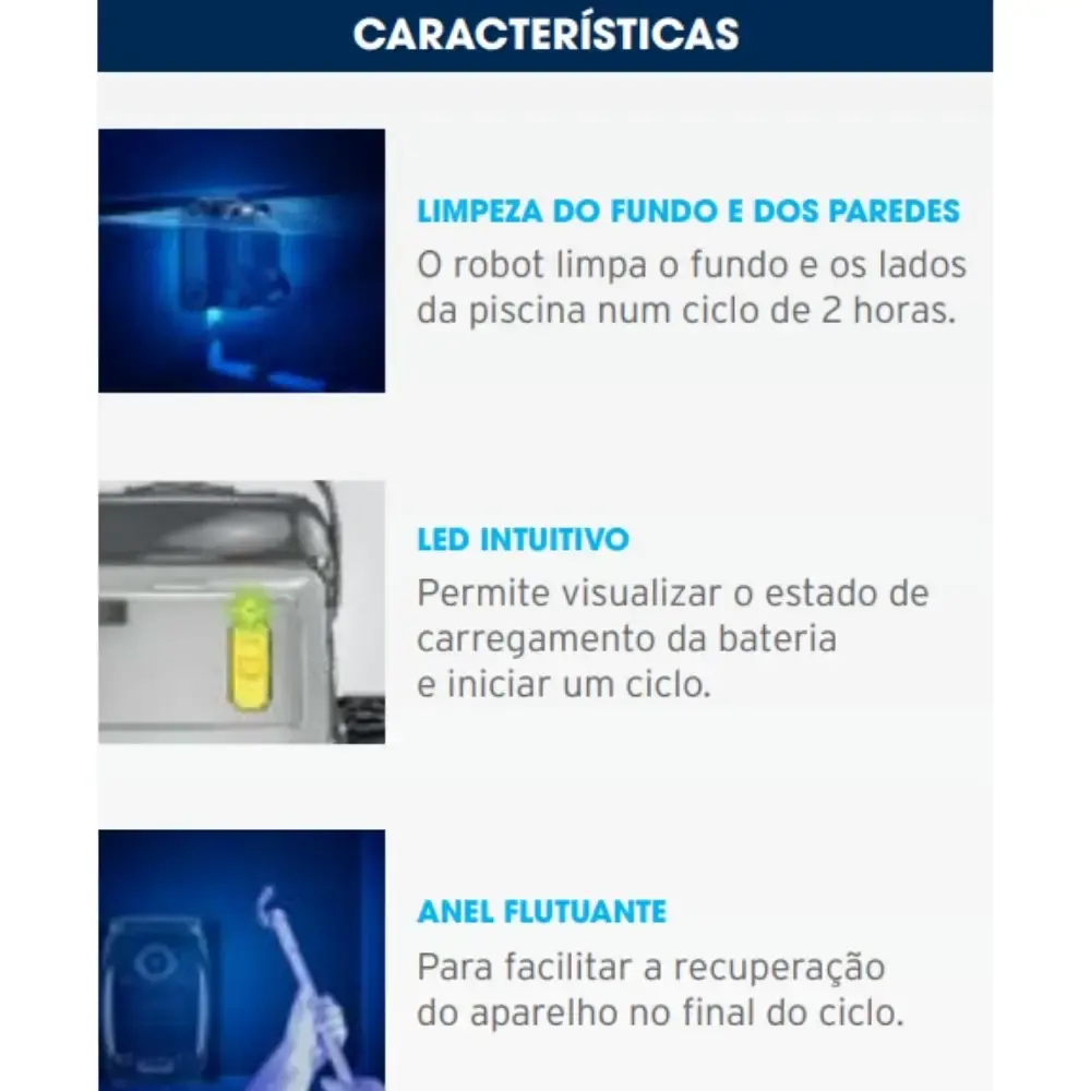 Robô aspirador sem fio para piscina pixel OP 32 zodiac Fluidra — fotografia 5
