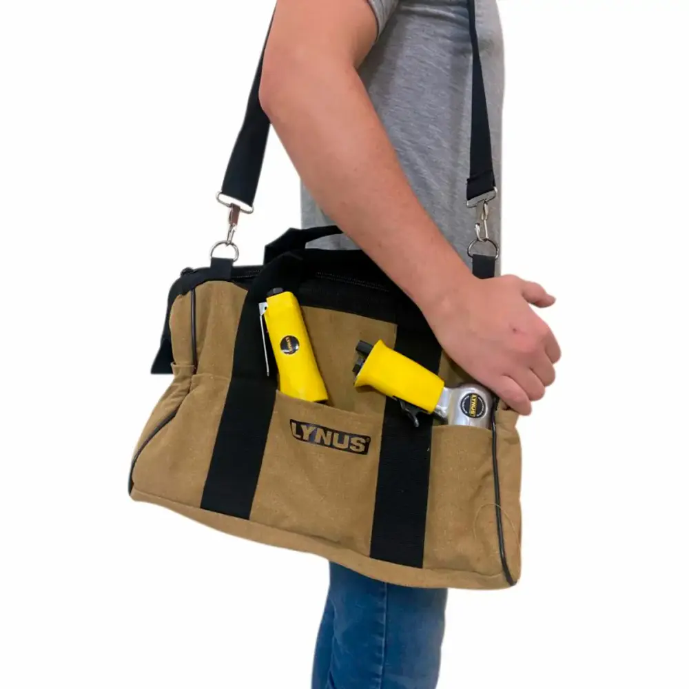 Bolsa em lona para ferramentas 15 POL com 8 bolsos BFL-40 Lynus — fotografia 3