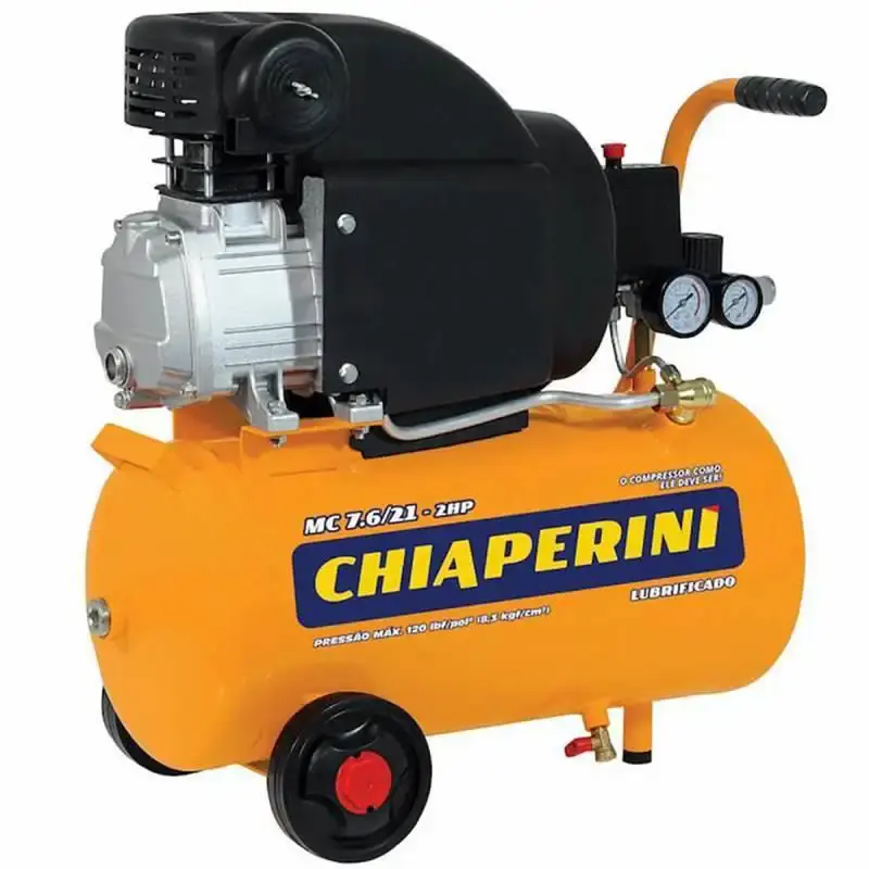 Compressor motocompressor de ar 2,0 HP 21 litros 7,6 PÉS MC 7.6/21 Chiaperini 110 V