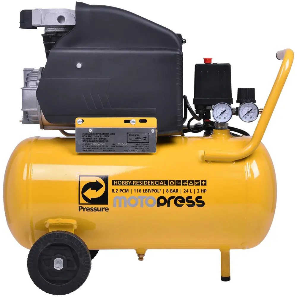 Moto compressor de ar motopress 2HP 8,2PCM 24L 127V Pressure