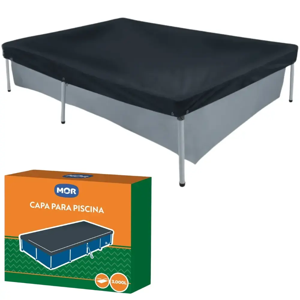Piscina com Armação 3.000 Litros 58 x 187 x 277 cm com Capa para Piscina MOR — fotografia 5