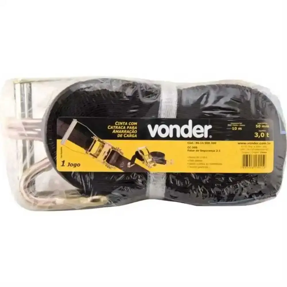 Cinta com Catraca para Amarração de Carga até 3TON 50mm x 10 metros VONDER — fotografia 5