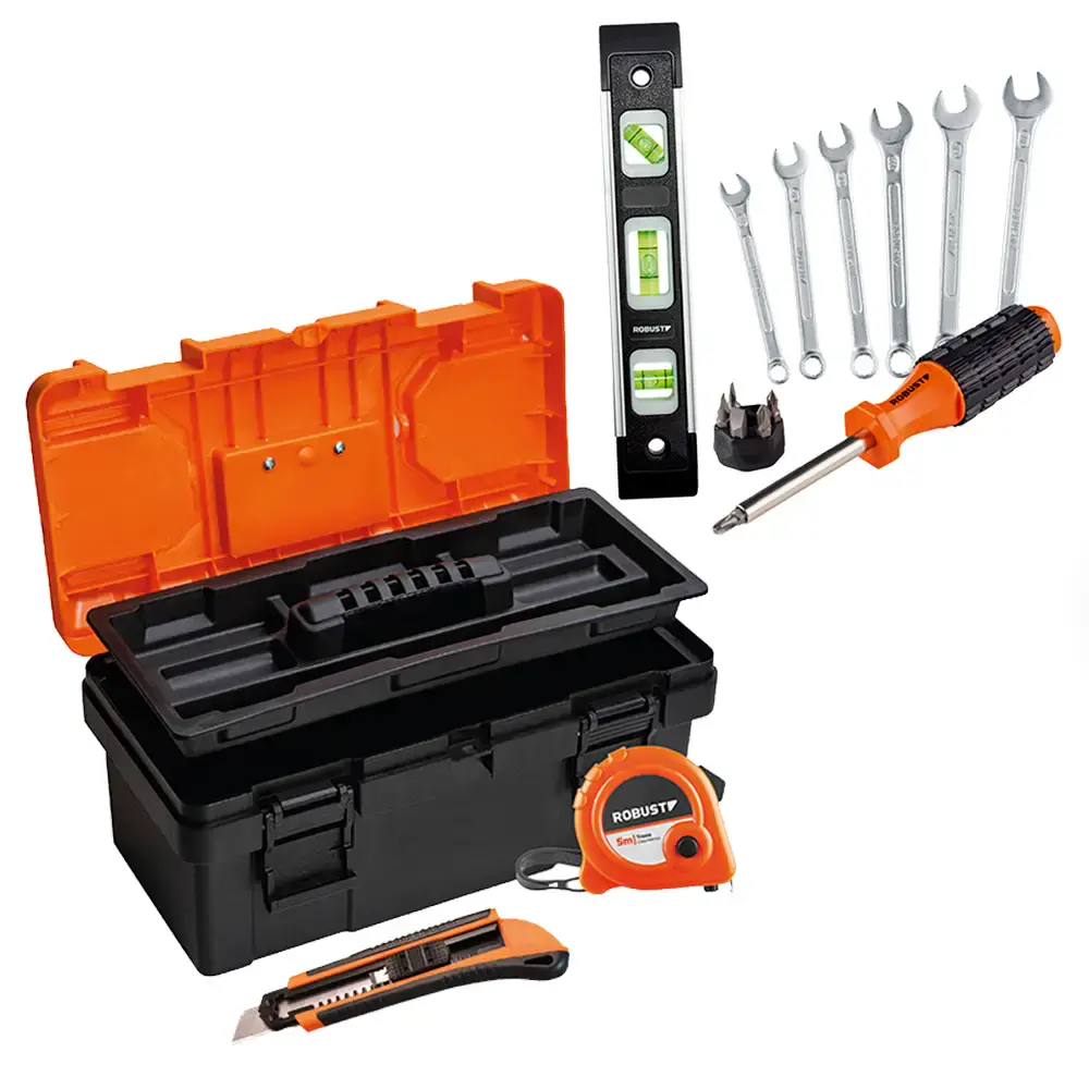 Kit de ferramentas com caixa plástica de 16 peç da Robust — fotografia 5