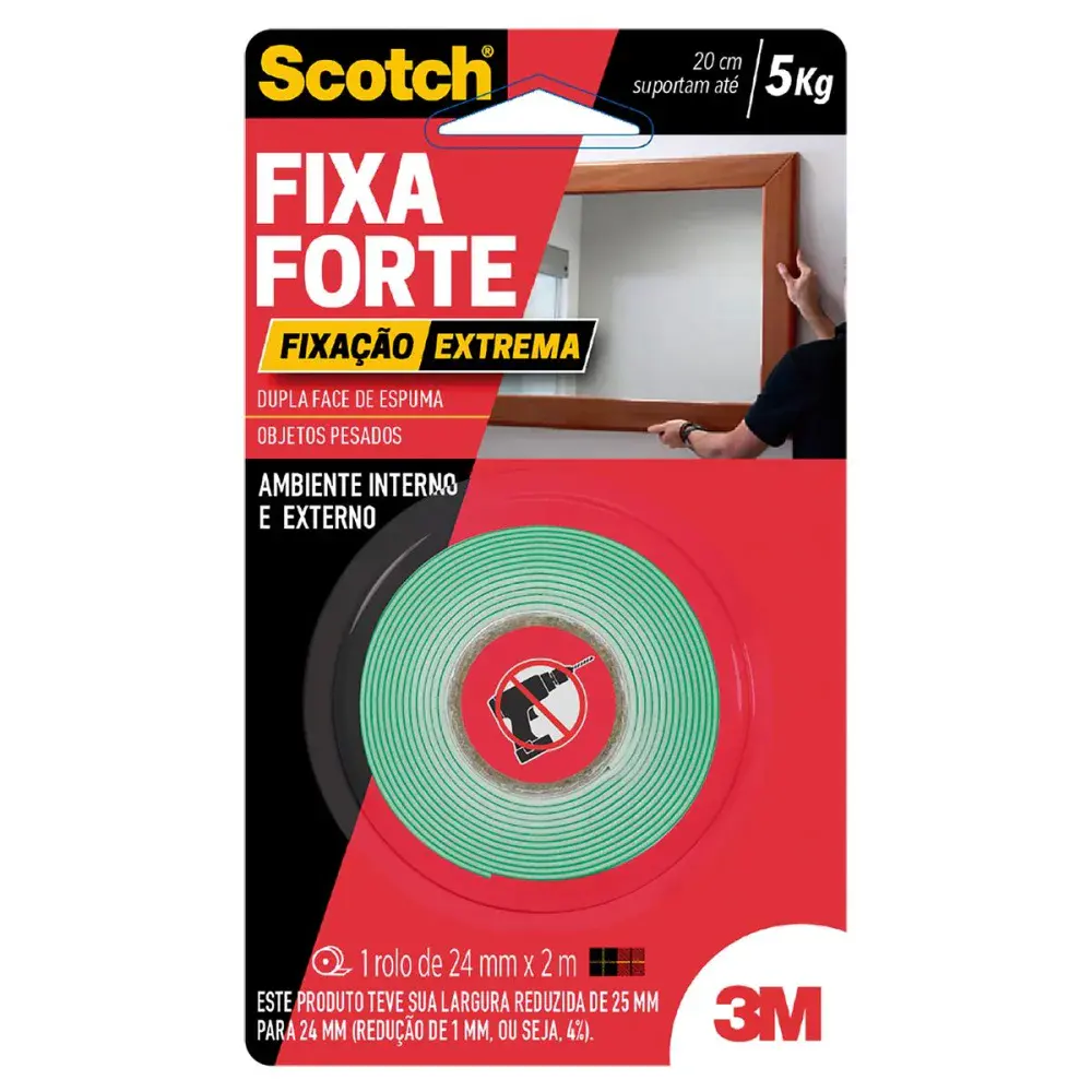Fita dupla face fixa forte extrema 24MMX2M 3M — fotografia de referência