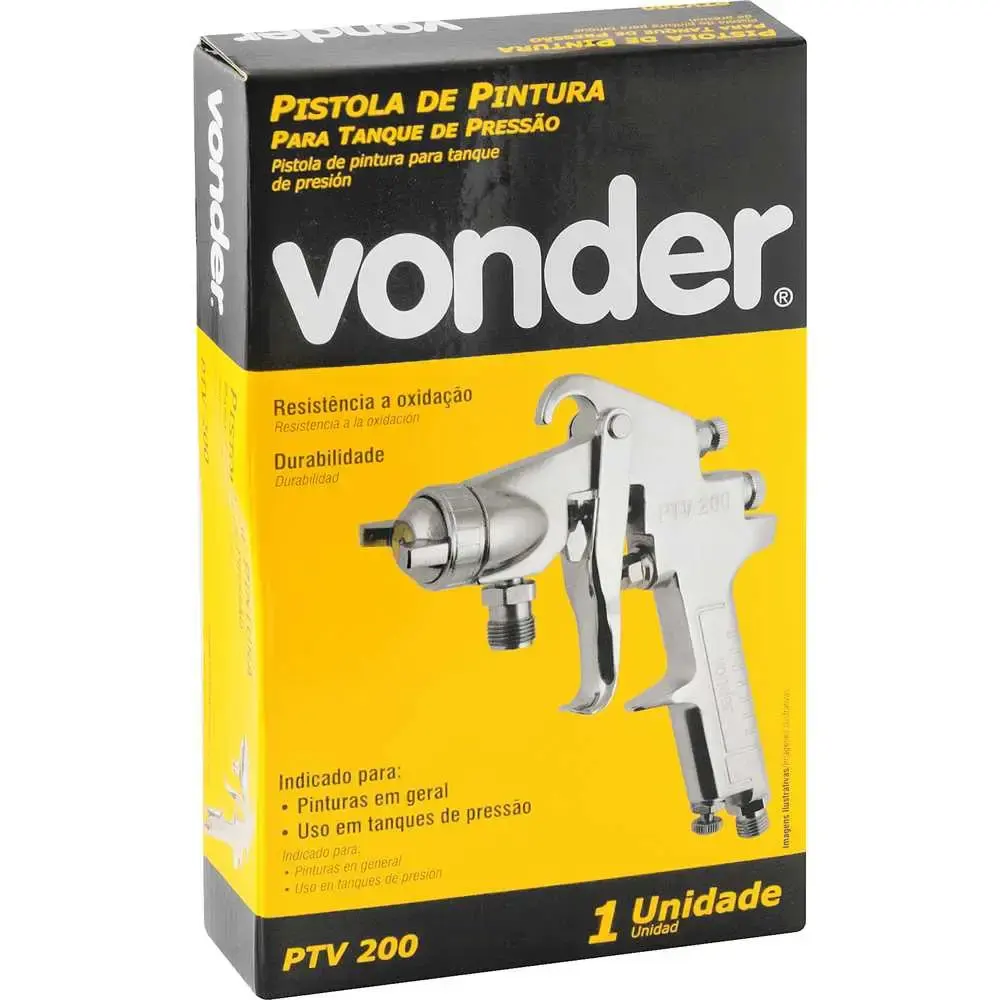 Pistola de pintura para tanque de pressão PTV200 Vonder — fotografia 4