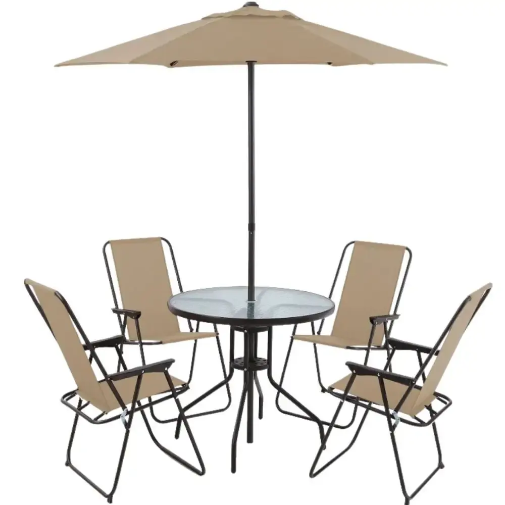 Conjunto com mesa 4 cadeiras e guarda sol para jardim IWCJ005 ImportWay — fotografia de referência