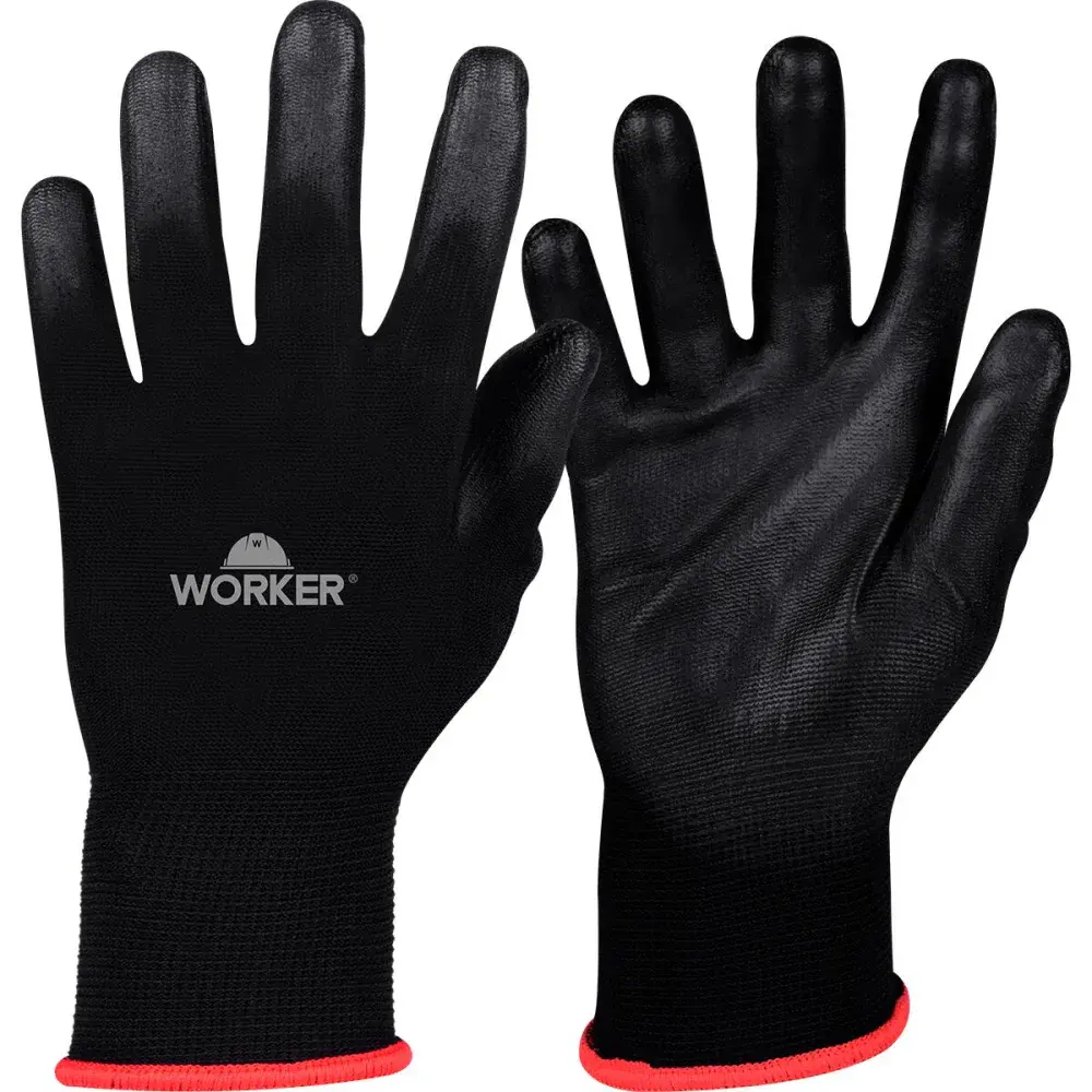 Luva banhada em pu touch WK29 preta gg Worker