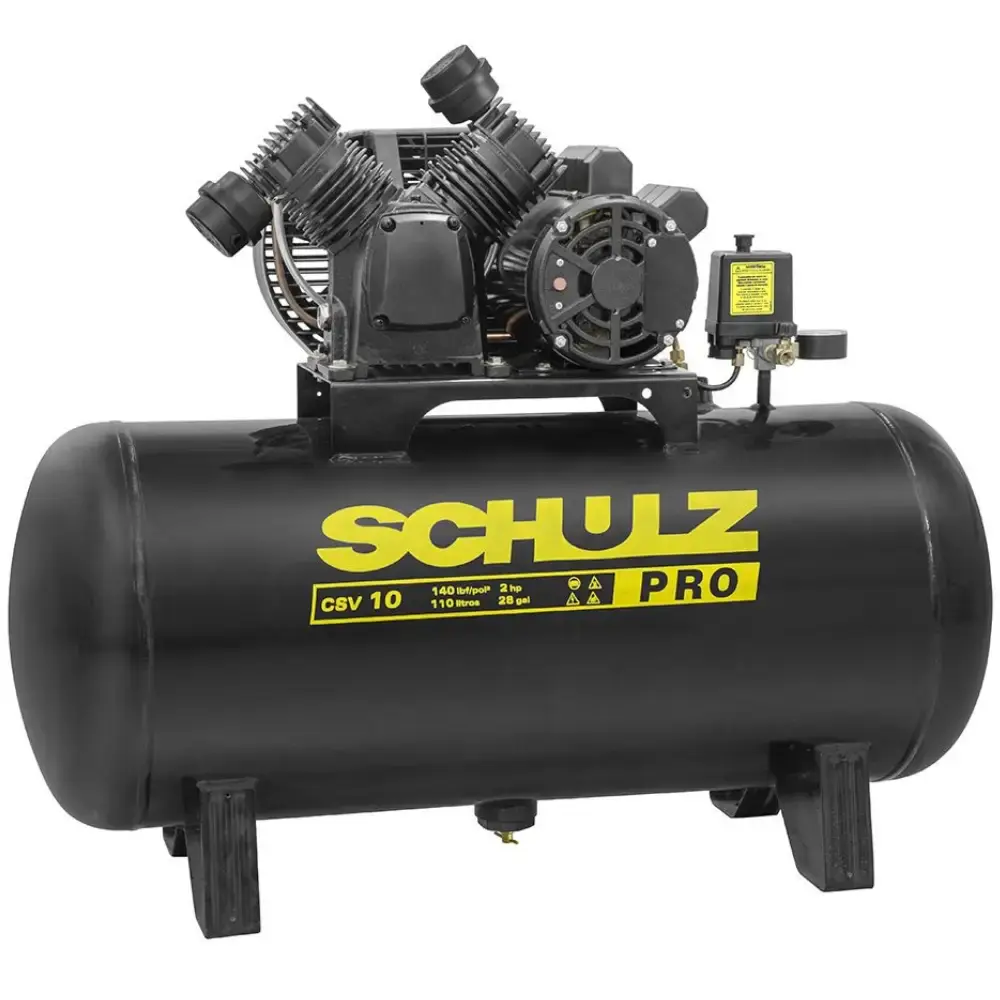 Compressor de ar 10 pés 110L 2 pistões monofásico 921.7753-0 Schulz 110 V