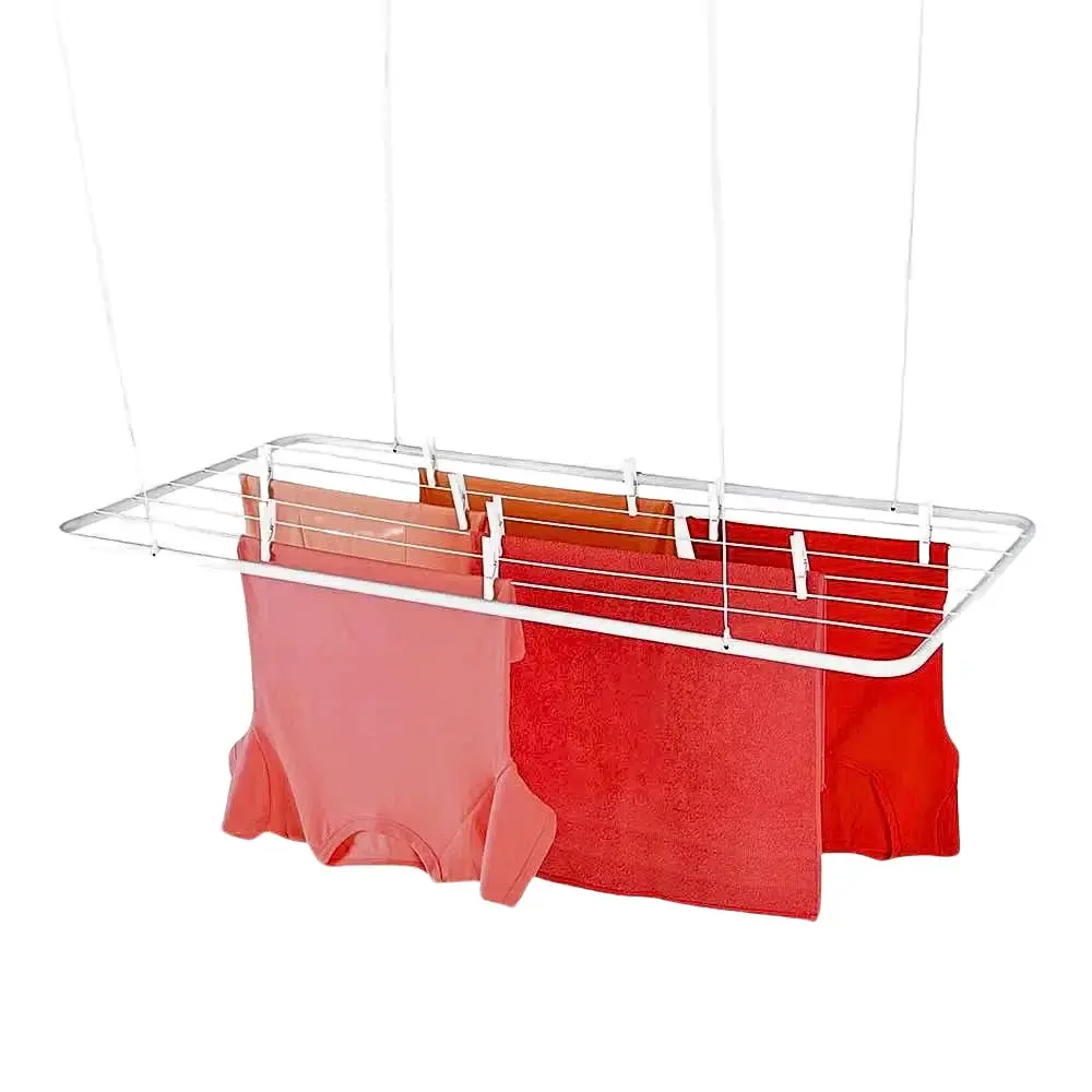 Varal de Teto em Aço 1,20 M x 56 CM Branco 006007 MOR — fotografia 5