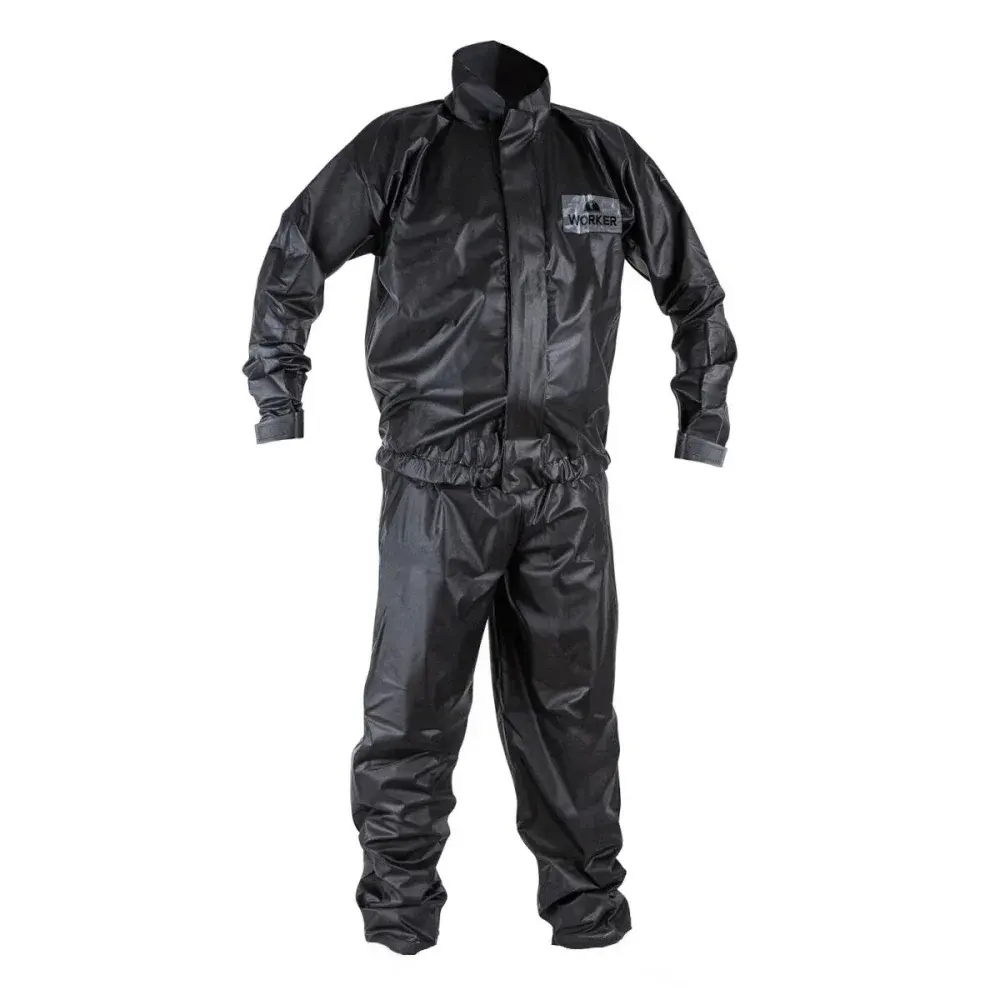 Conjunto motoqueiro pvc com refletivo tamanho p Worker — fotografia de referência