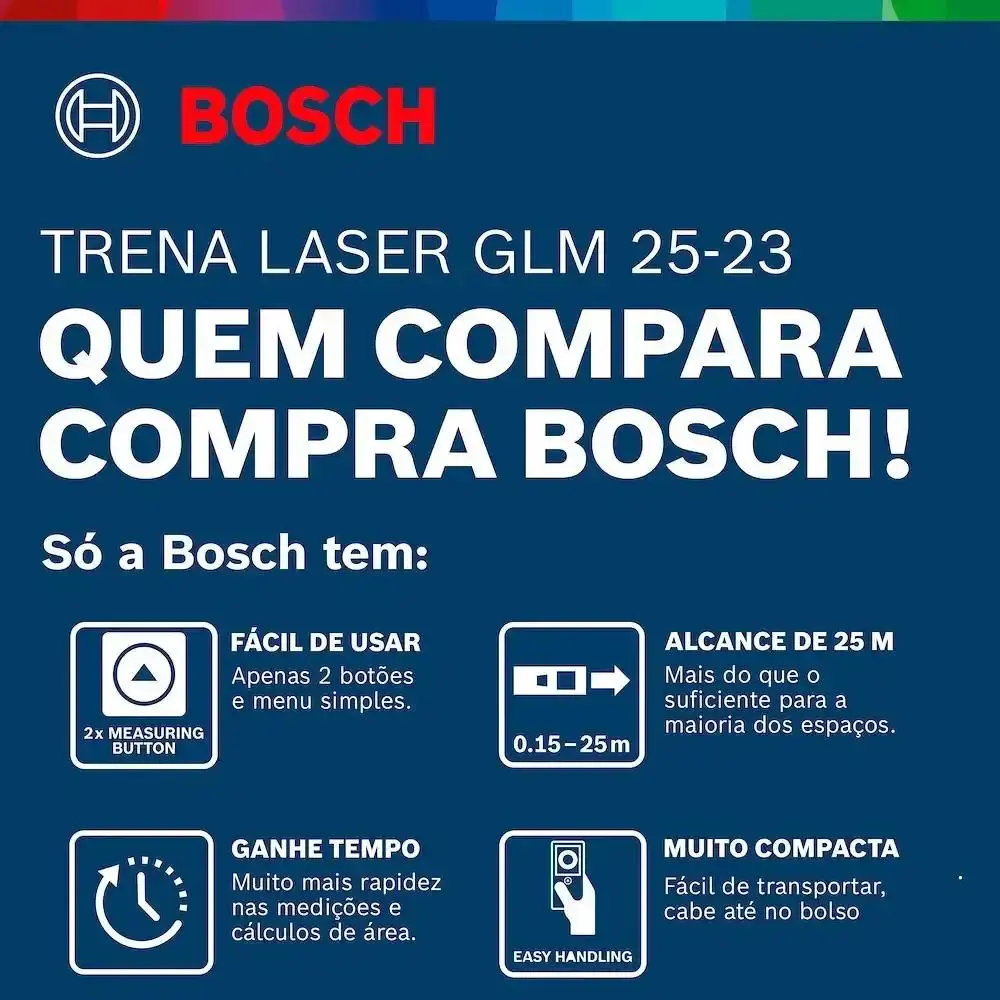 Medidor de distância trena a laser GLM 25-23 com bolsa para ferramentas mini 12POL Bosch — fotografia 10
