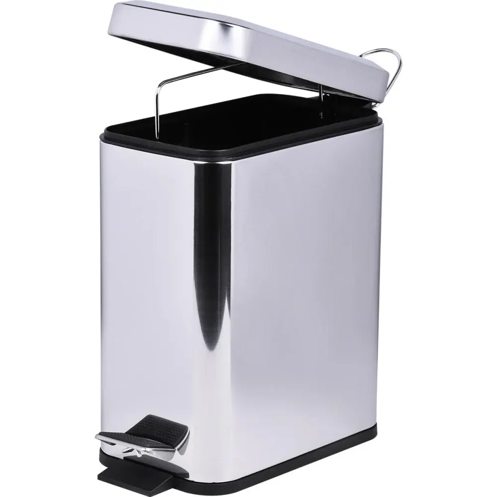 Lixeira retangular slim aço inox 5L Kala — fotografia de referência