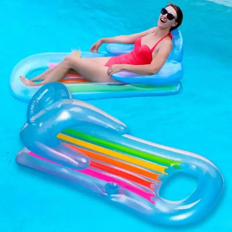 Boia colchão inflável bronzeador para piscina king cool com porta copos Intex — fotografia 3
