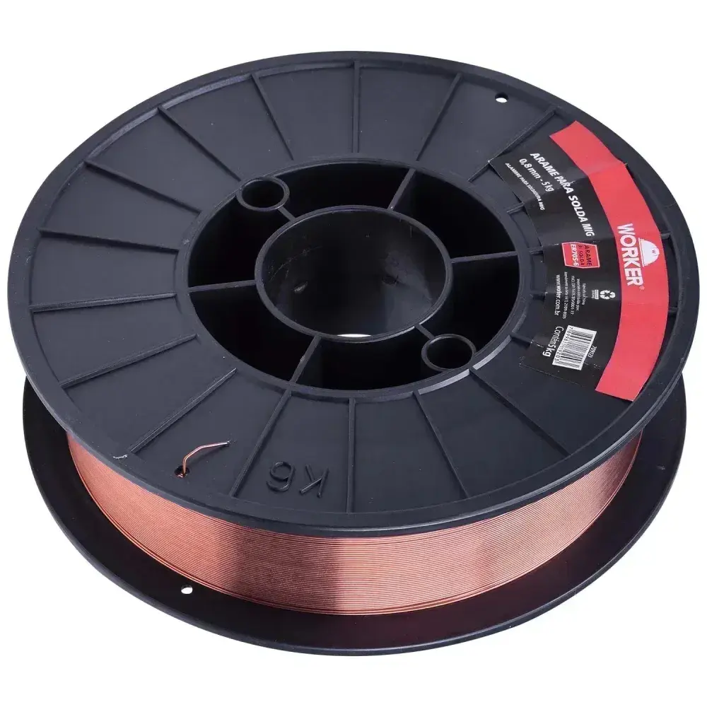 Arame de solda mig 0,8MM 5KG Worker — fotografia 3