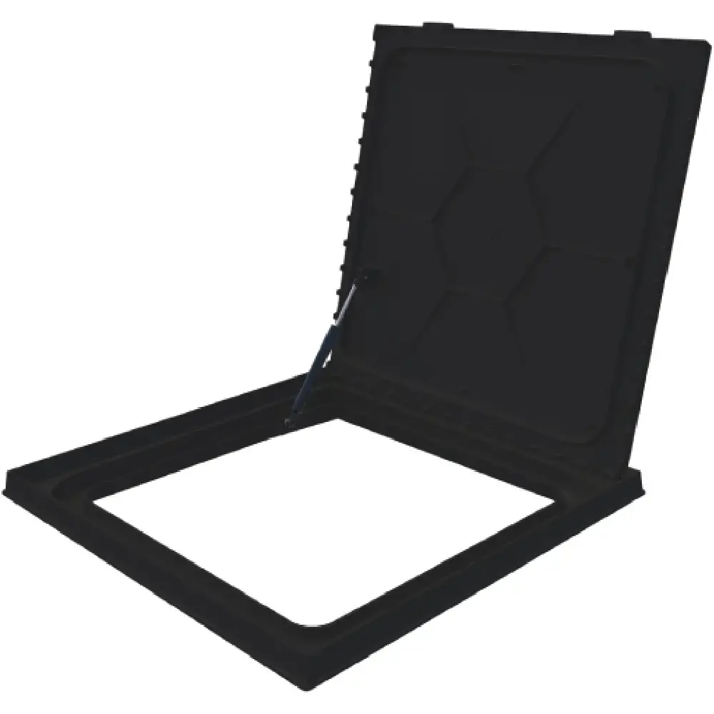 Tampão 90X90 articulado preto com amortecedor 3806 GDA