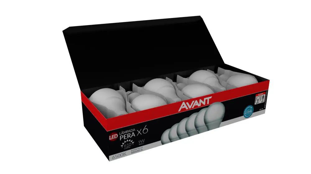Lâmpada led pera 9W 6500K com 24 unidades Avant Bivolt — fotografia 3
