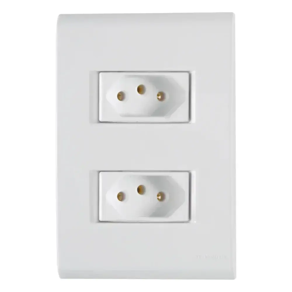 Conjunto 4X2 com 2 tomadas 2P+T 10A 250V branco Tramontina — fotografia 2