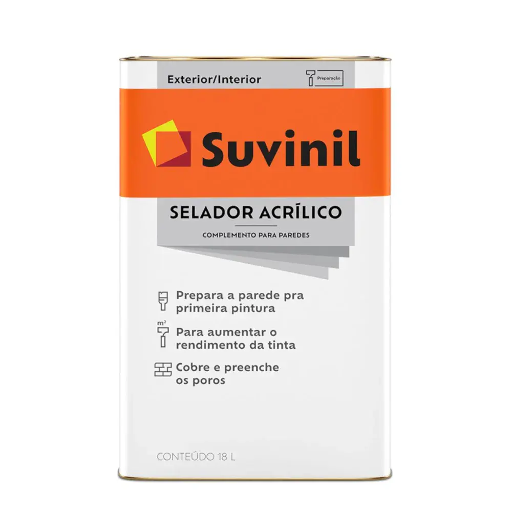Selador acrílico para alvenaria branco 18L Suvinil