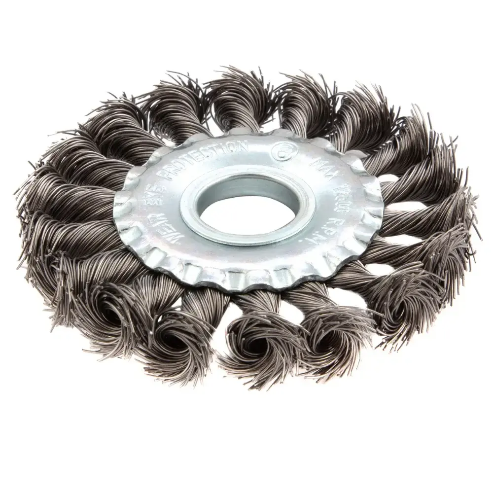 Escova de aço carbono circular torcida 4 polegadas 100 MM rosca M14 MTX — fotografia 6