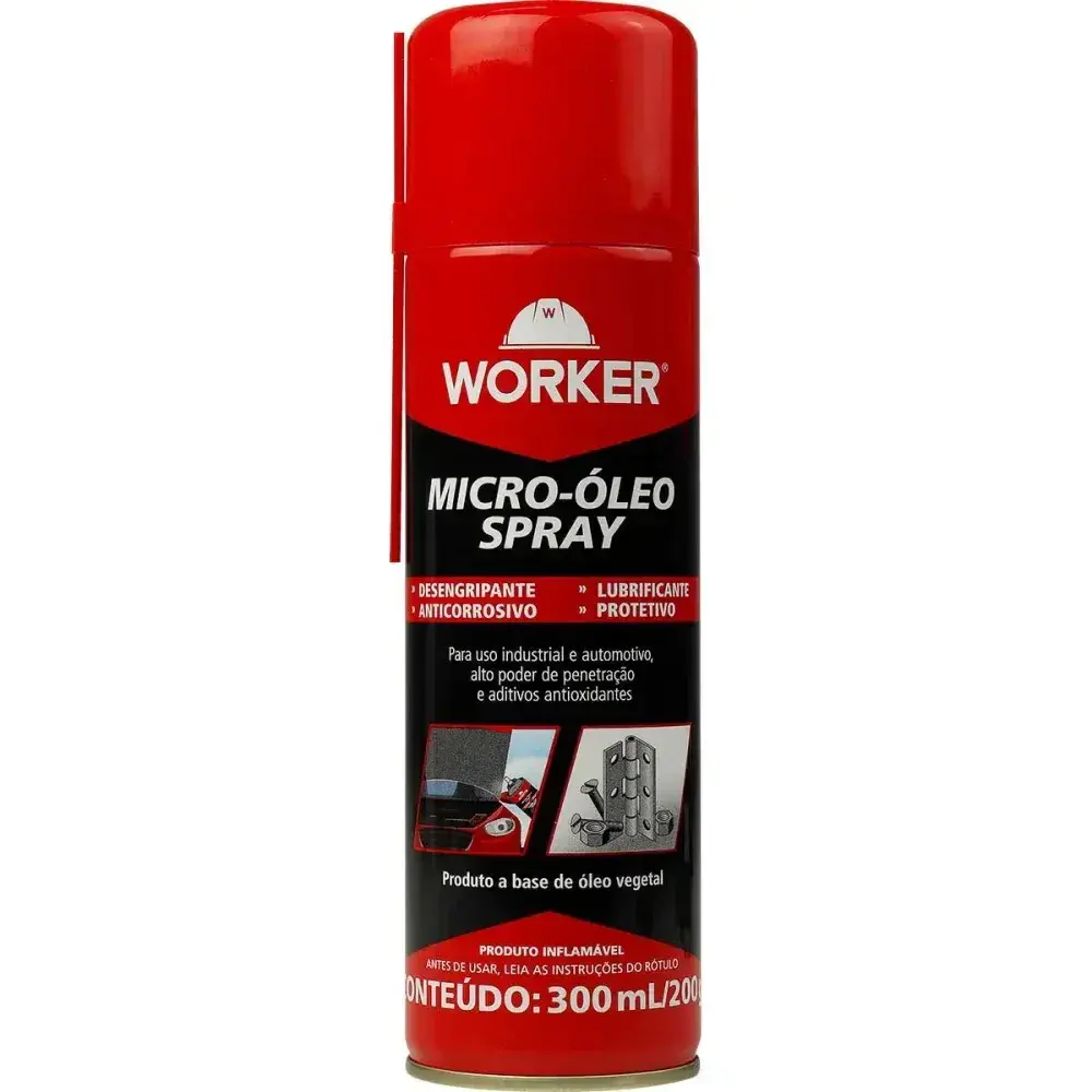 Micro óleo spray desengripante e lubrificante 300ML Worker — fotografia 5