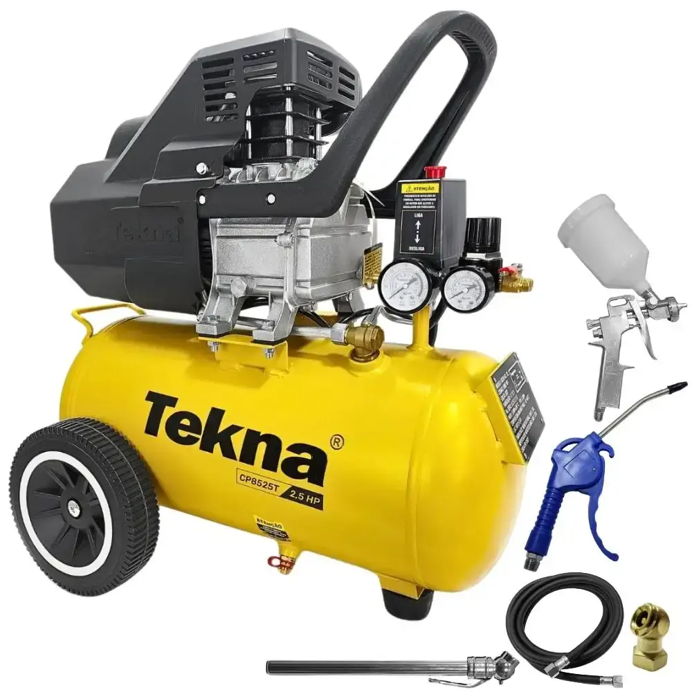 Compressor de ar 2,5HP 8 pés 22L lubrificado CP8525T Tekna 110 V