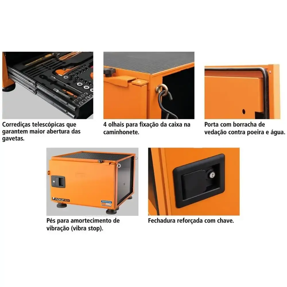 Caixa de Ferramentas PickupBox 50 x 65 x 70 CM com 149 Peças TRAMONTINA — fotografia 5